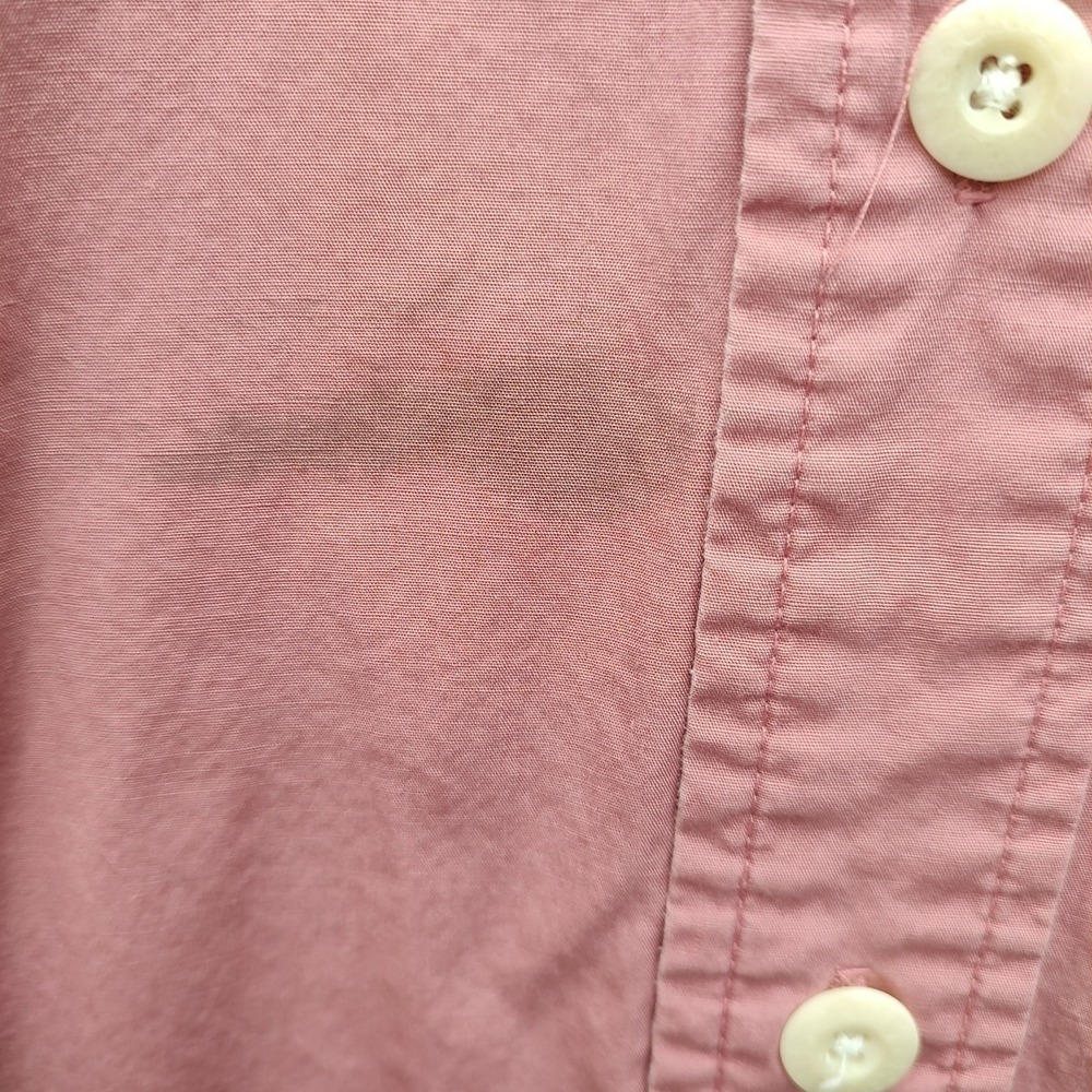 Orvis Mens Coral Button Up Shirt Long Sleeve With Stain Size Medium - Picture 5 of 16